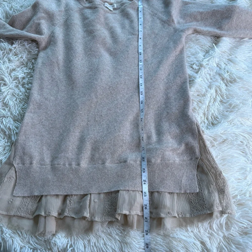 Garnet Hill 100% Cashmere Shirttail Sweater Size XS